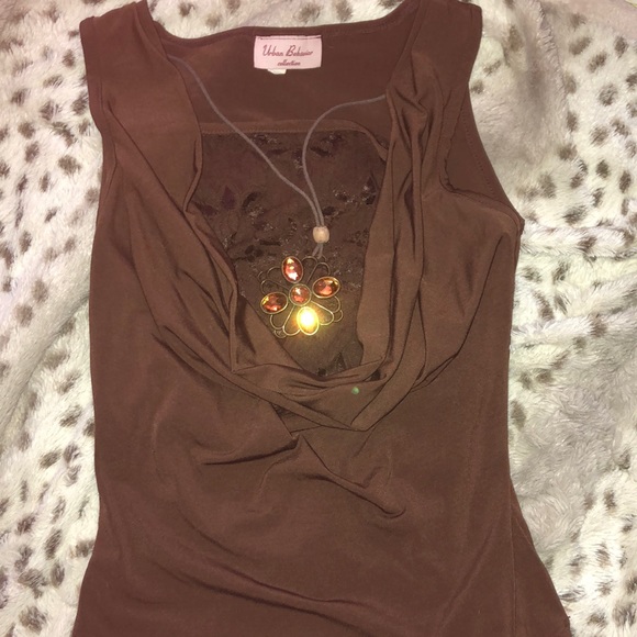 Brown cute Lacey top - Picture 1 of 4